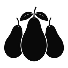 avocados silhouette vector  on white background