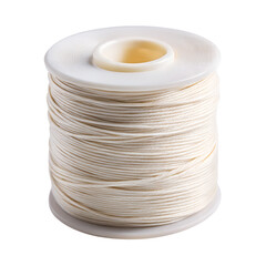 Obraz premium Spool of beige thread for sewing and crafting isolated on transparent background