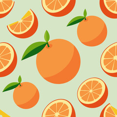 seamless pattern of grapefruits whole and sliced vector