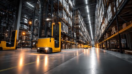 Fleet of Autonomous Mobile Robots Operating in Automated Warehouse