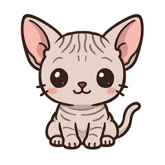 Adorable cartoon cat with big eyes and cute expression perfect for designs and projects