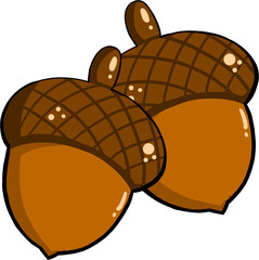 가을 도토리 그래픽 요소