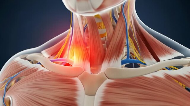Understanding Neck Pain: 3D Anatomy Visualization of Cervical Spine and Muscles