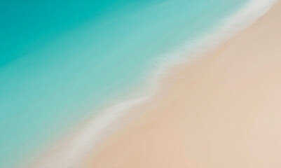 Serene Teal Ocean Wave on Sandy Beach: Abstract Coastal Background Image