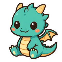 Obraz premium Adorable cartoon dragon illustration perfect for children's books, designs, and playful projects