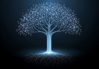 Digital Tree Network Technology Concept