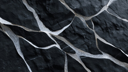 Abstract black and white marble texture with intricate veining patterns creating striking visual effect