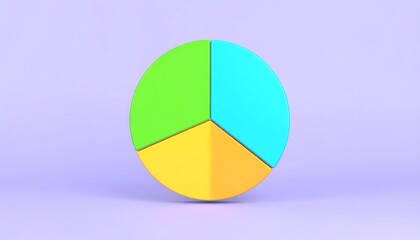 Obraz premium Three Dimensional Colorful Pie Chart on Lavender Background