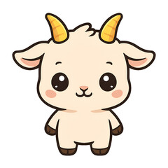 Fototapeta premium Charming cartoon goat illustration perfect for children's books, branding, or design projects