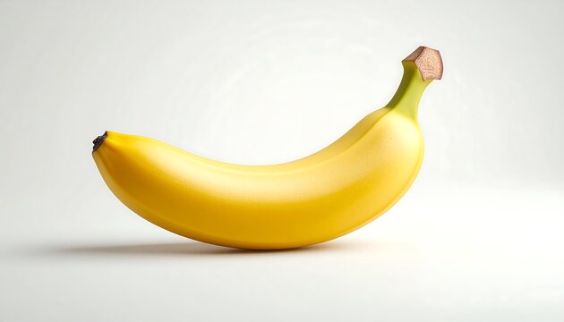 Ripe Yellow Banana on White.