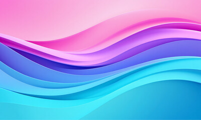 Abstract Colorful Waves:  Serene Pastel Pink, Purple, and Blue Gradient Background