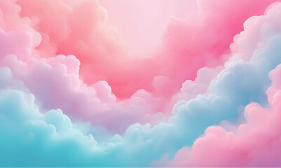 Dreamy Pastel Pink and Blue Cloudscape: Soft, Ethereal, Fantasy Background