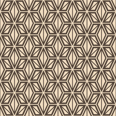 Japanese Geometric Line Star Vector Seamless Pattern
