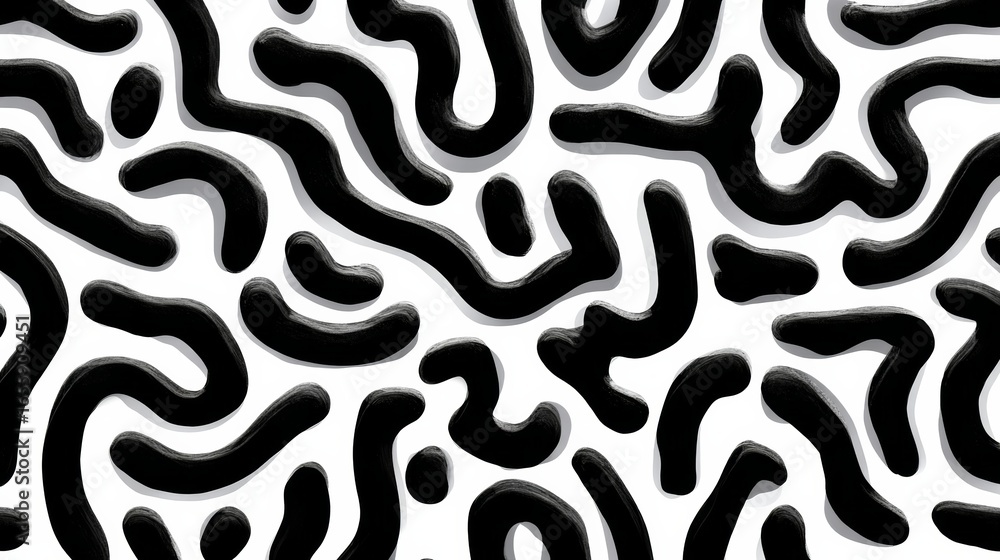 Poster black and white image of a sea creature with a pattern of black and white lines. the image has a moo