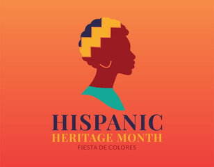 hispanic heritage month woman profile silhouette