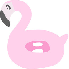 Pink Flamingo swimming ring png element 