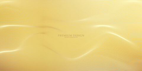 Premium background design with golden line pattern (texture) in luxurious pastel colors. Abstract horizontal vector template for business banners, formal backgrounds,