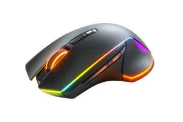 Compact wireless mouse isolated on transparent background