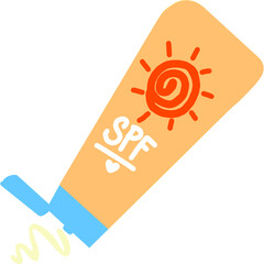 Summer on the beach sunscreen illustration 