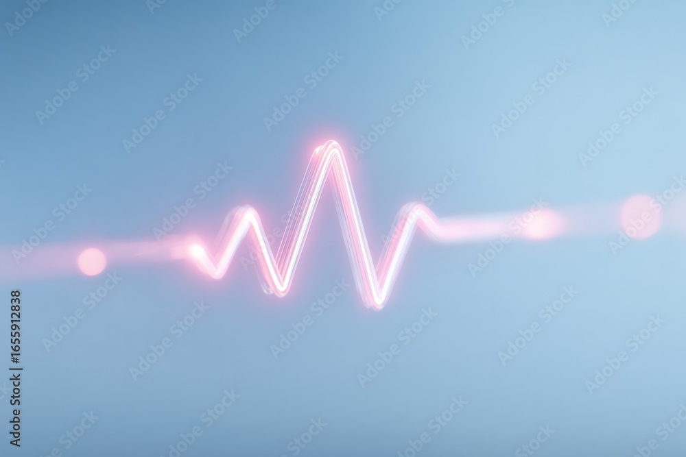 Poster pulse line design with soft glow against calming background crea