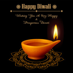 raditional warm glowing Diwali lamp placed on rangoli design. Diya, lamp, rangoli, Diwali, festival, light, fire, decorative, Hindu, Indian, realistic, cultural, spiritual, celebration, vector, flame