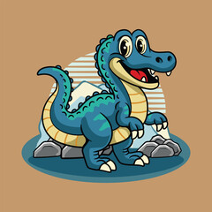 Baryonyx Dinosaur Cartoon character illustration