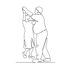 One continuous single drawing line art flat doodle dancing, person, romance, man, lifestyle,...