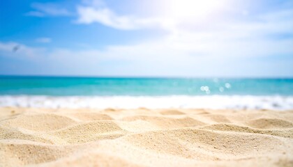 Soft, light-colored sand meets the turquoise ocean.