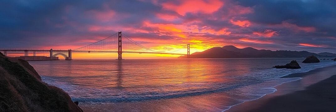 golden gate bridge sunrise