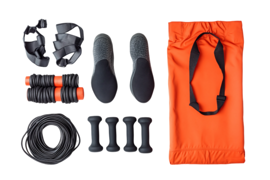 Sports workout gear isolated on transparent background