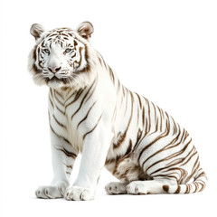Obraz premium White tiger walking on white background