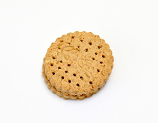 integral cookies top view on white background