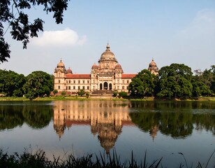 Fototapeta premium Palace reflected in a serene lake