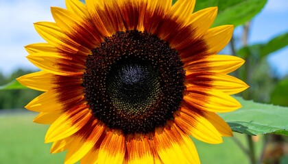 Obraz premium Close-up of a sunflower with vibrant colors.
