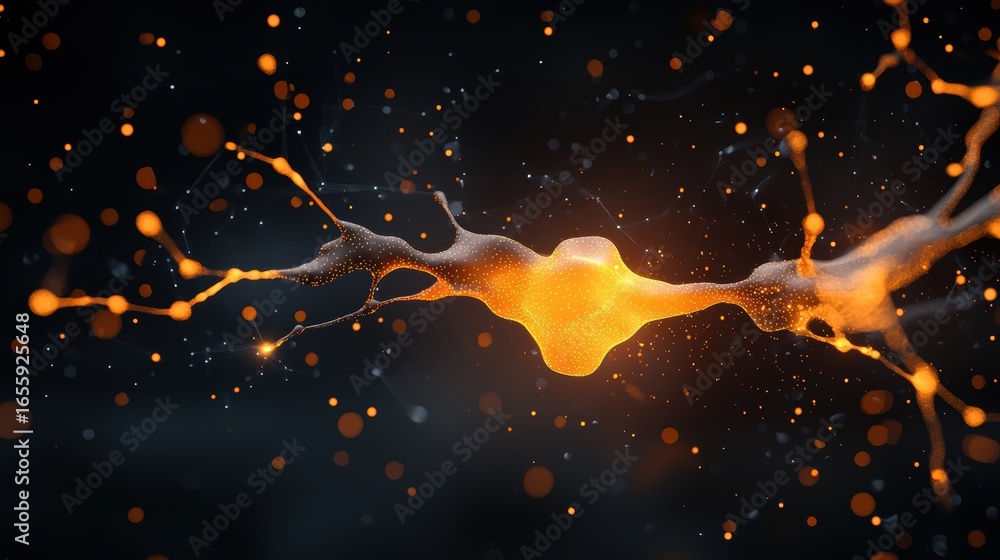 Poster digital and data particle network of interconnected digital particles forming a complex structure, d
