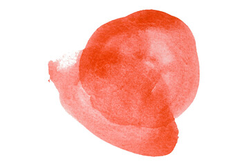 Red circle watercolor pattern isolated on transparent background.