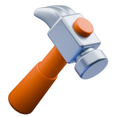 3D hammer designed as a fantasy weapon. Suitable for RPG or crafting game icons.
