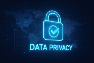 Secure Data in Cyberspace: This graphic visualizes data privacy and protection in the digital landscape.