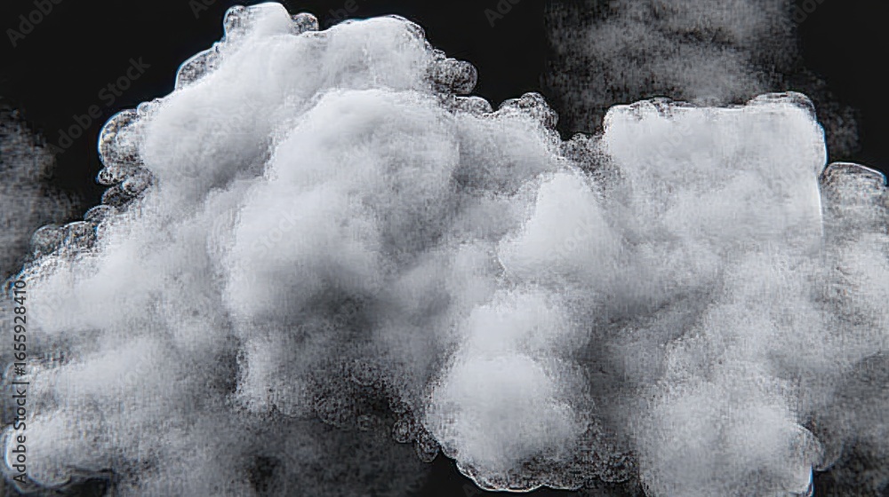 Poster detailed abstract shot of fluffy clouds in the sky, with intricate textures and patterns