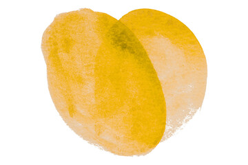 Yellow circle pattern watercolor isolated on transparent background