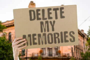 “Delete my memories” — digital identity rights message urging control of neurodata. PRIVACY....