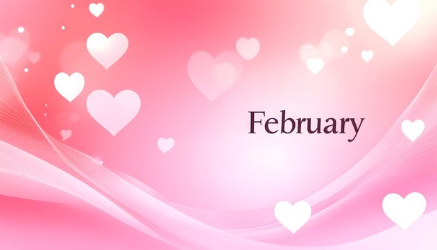 Fondo rosa con corazones blancos brillantes y ondas suaves, ilustraci&oacute;n rom&aacute;ntica de febrero para San Valent&iacute;n y bodas