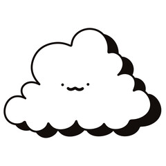 vector illustration of a cloud. cloud icon. line. doodle. line art. drawing. out line. sketches. cloud line. cartoon. cloud vector. smile face. cute cartoon.