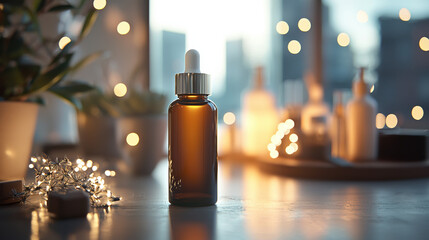 Front view of a product placed on a working table, illuminated with studio-like lighting. 