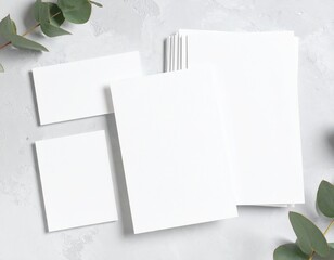 Corporate Stationery Set Mockup: Business Card, Brochure & A4 Paper. Integrated Branding, Professionalism & Design