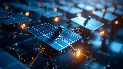 Futuristic solar panel network - Powered by Adobe