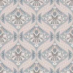 Damask Diamond Medallion Seamless Pattern