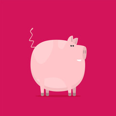Piggy bank flat vector