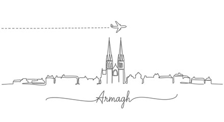 Armagh Ireland Skyline Minimalist Art.