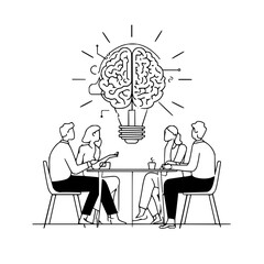 Brainstorming meeting idea generation creative team collaboration innovation solution discussion strategy session